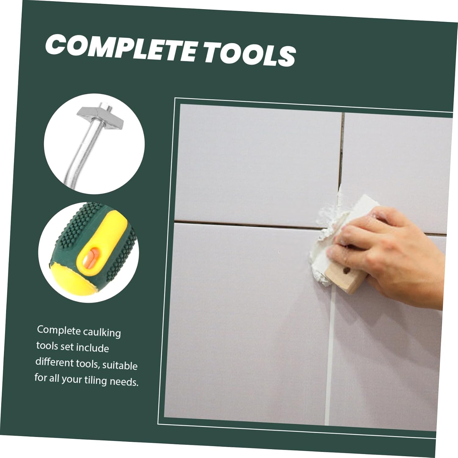 POPETPOP 9Pcs Kit Professional Grout Joint Finisher Double Ended Ball Design for Easy Grouting for Tile Work Floors Walls and Backsplashes