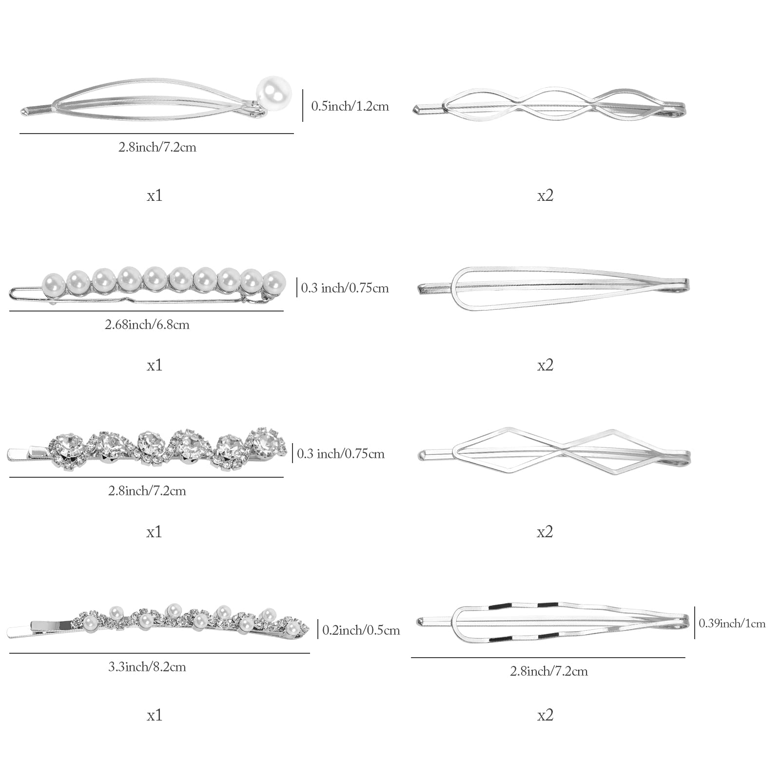 12 Pcs Hair Pins Set,Pearl Hair Clips Geometric Hair Pins Metal Hairpin,Minimalist Hair Styling Jewelry,Wedding Dainty Hair Barrettes Accessories,Bobby Pin for Girl Women