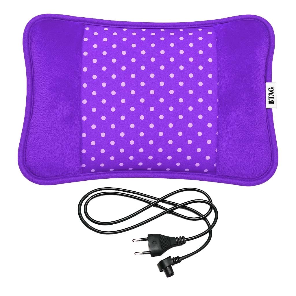 Btag Electric Heating Pad with Soft Polka Dot Cover Hot Water Bag for Pain Relief |Heating Bag Electric |Warm Bag for Pain Relief|Winter Heating pad | Fast Heating |Colour Purple-image-43