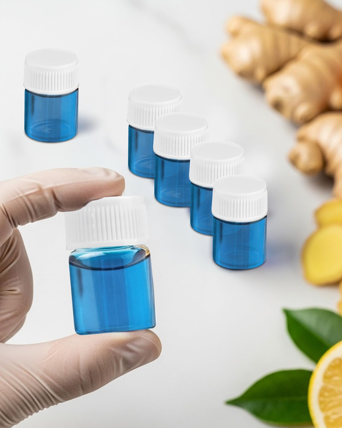 EORTA 30Pcs 5ml Glass Vials with Screw Caps & Plastic Stoppers, 0.17oz Leak-Proof Clear Small Sample Bottles for Essential Oil, Liquid, DIY Art Craft Storage, Lab Use((0.86x1.29 Inch)