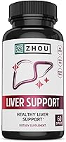 Zhou Liver Support: Milk Thistle Detox Supplement with Turmeric, Artichoke & Dandelion - 60 Vegan Capsules for Men & Women