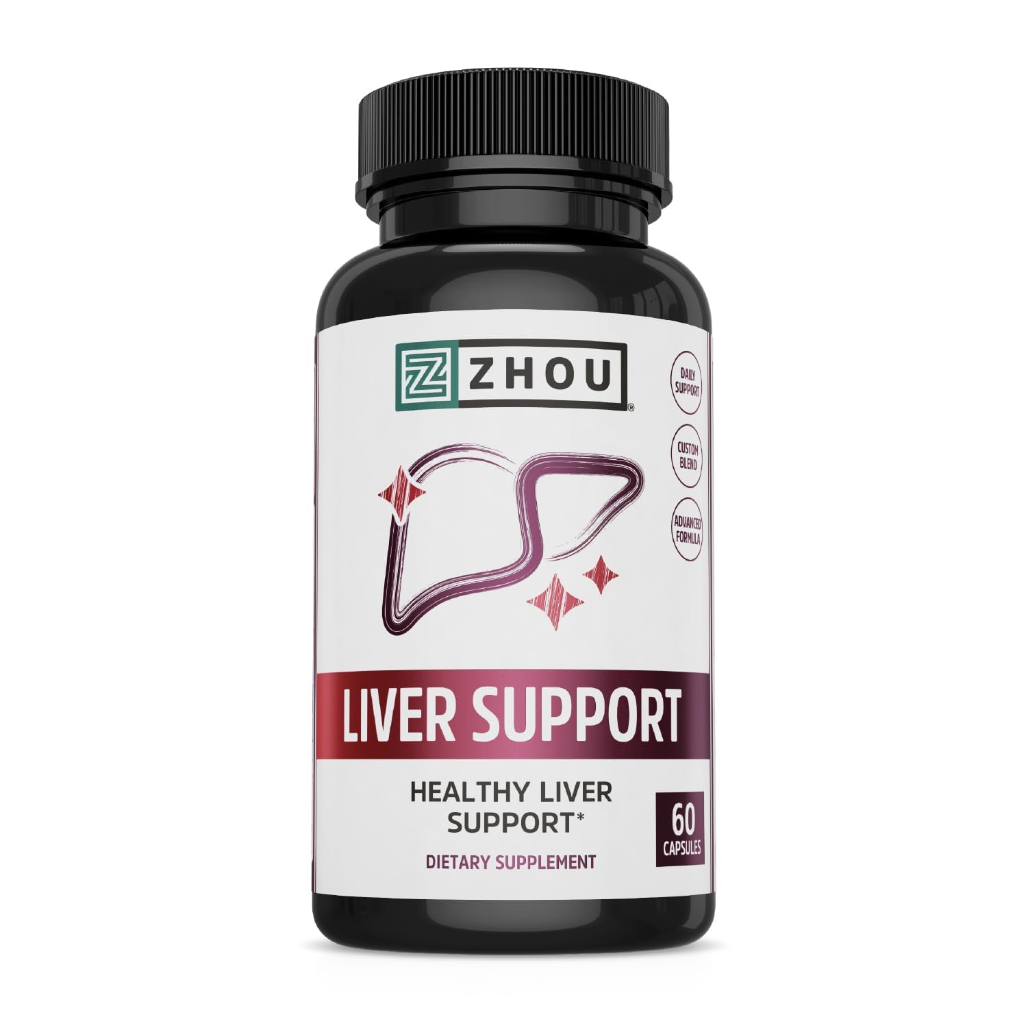 Zhou Liver Support - Liver Cleanse and Detox - 60 Vegetarian Capsules