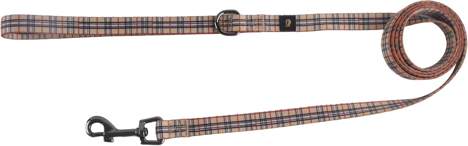 Adjustable Dog Harness, Leash, Poop Bag Holder/Dispenser and Bandana Set, No Pull, Soft Mesh Padded, for Small/Medium Dogs Outdoor Walking/Running (XSmall, Furberryplaid)