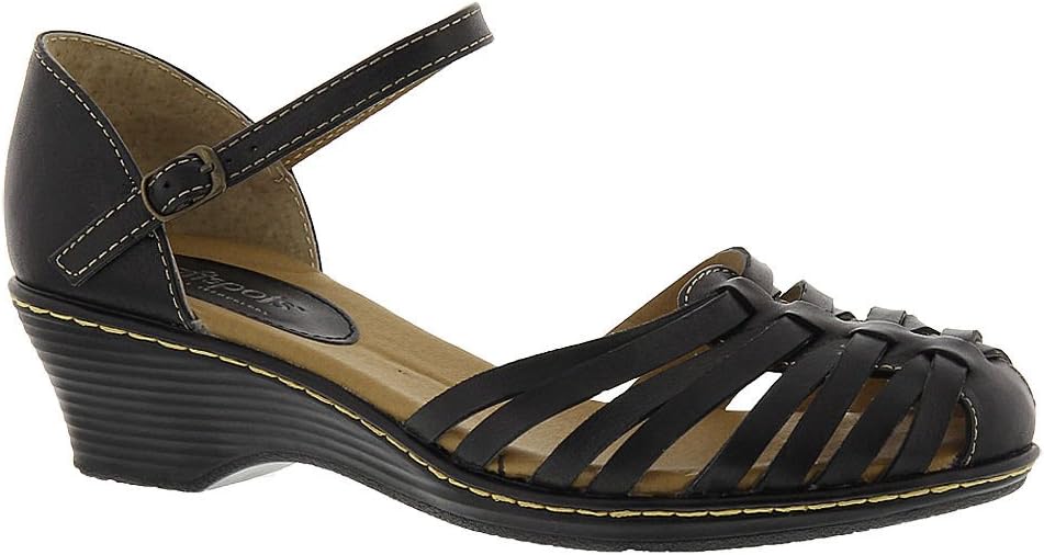 softspots Women's Black Leather Tatianna 9.5 B(M) US