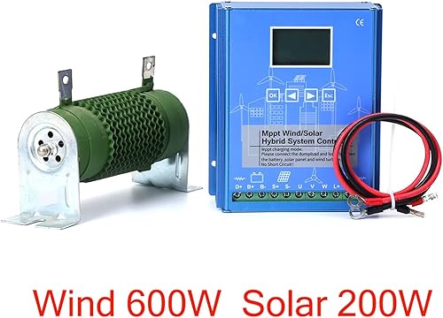 Miniatura 2 de Controlador híbrido solar de viento MPPT de 12 V24 V, controlador de carga de energía LCD de 200 W-600 W con carga de volcado, generador de turbina