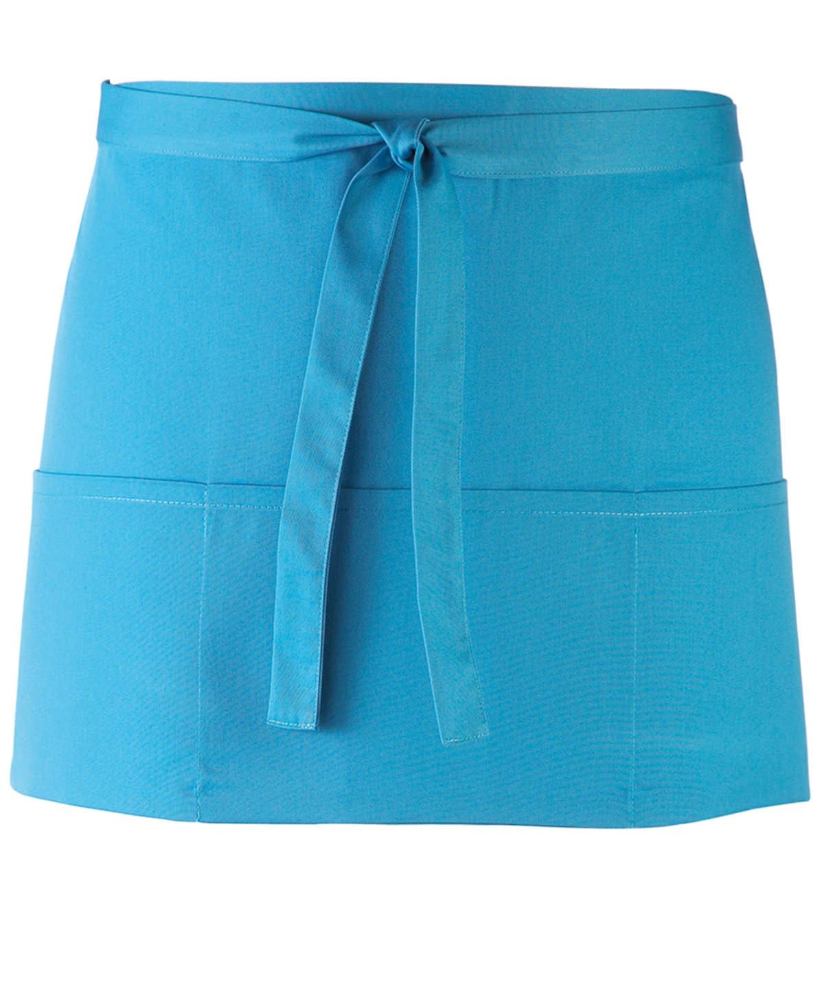 Workwear World Turquoise Spectrum Collection 3 Pocket Kitchen Hospitality Catering Bar Service Short Waist Apron (Turquoise)