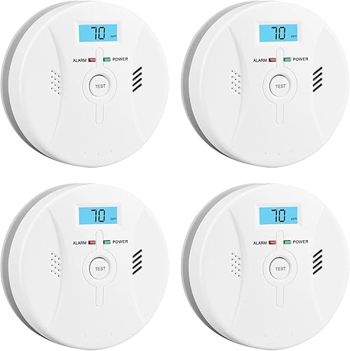 Detector de humo y monóxido de carbono, alarma combinada de humo y detector de monóxido de carbono alimentado por batería, alarma detector de CO con