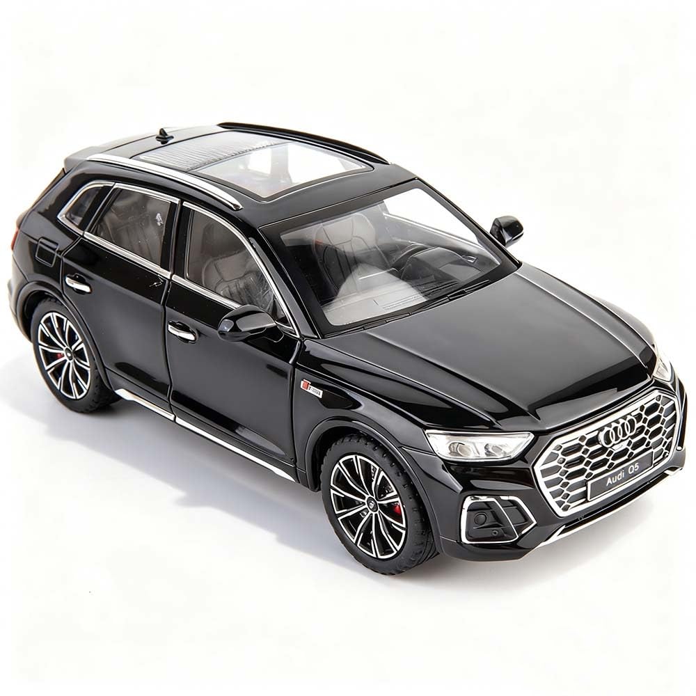 TGRCM-CZ Compatible for 1/24 Scale Audi Q5 SUV Model Car, Zinc Alloy Pull Back Toy car with Sound and Light for Kids Boy Girl Gift(Black)