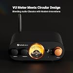 Fosi Audio MC101 Bluetooth Stereo Amplifier Home Audio Component Mini Amp with VU Meter 2 Channel HiFi Receiver for Passive Speakers with Bass Treble Tone Control Vintage All Aluminum Alloy Build