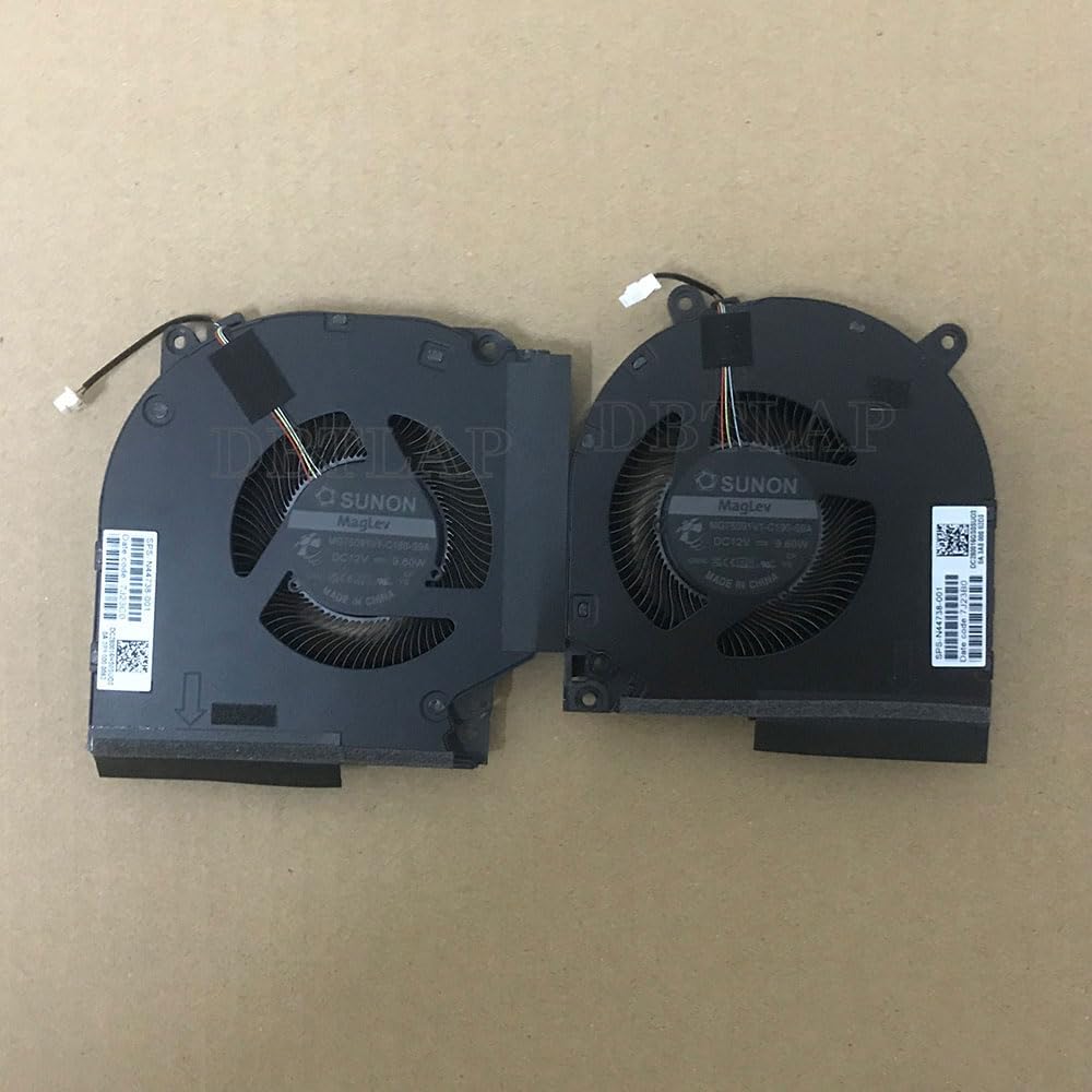 CPU GPU Cooling Fan Compatible for HP Gaming Victus 9 16-R 16-R0042TX 16-R0076TX 16-S 16-S0000 16-WD 16-WD0063DX TPN-C169 N44738-001 12V 9.6W