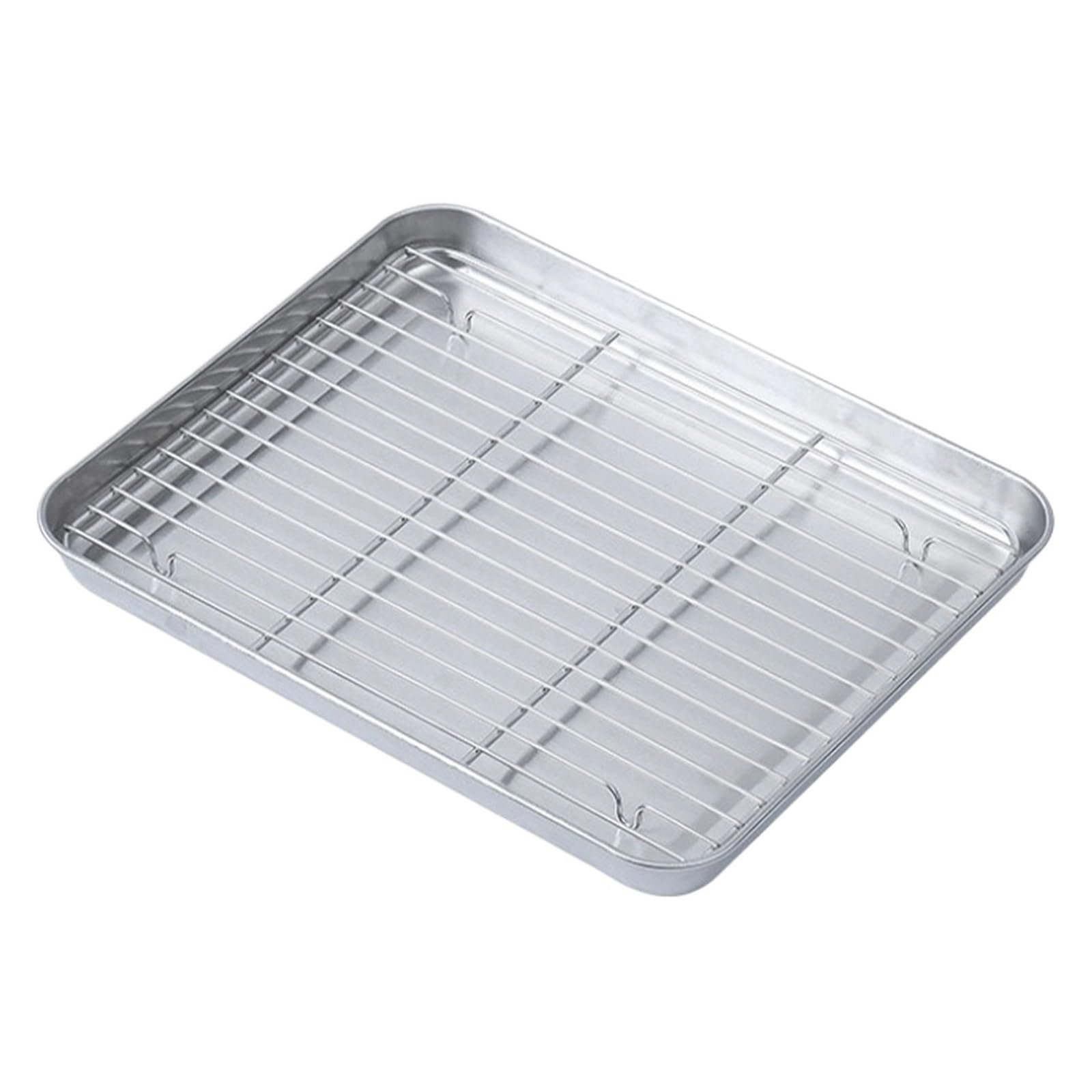 Juego de bandeja y parrilla for horno acero inoxidable, práctico con estructura alambre, apto for hornos lavavajillas para Hornear Galletas y Pasteles
