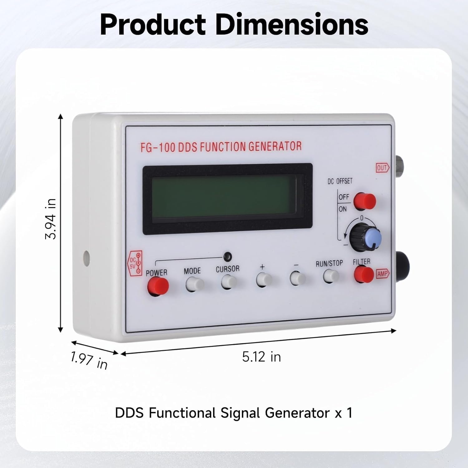 Fyearfly DDS-Signalgenerator 1 Hz–500 kHz, FG-100 Frequenzgenerator Funktionsgenerator Sinuswelle Rechteck- Und Dreieckwelle Zählersignalquelle, Zum Testen Und Debuggen