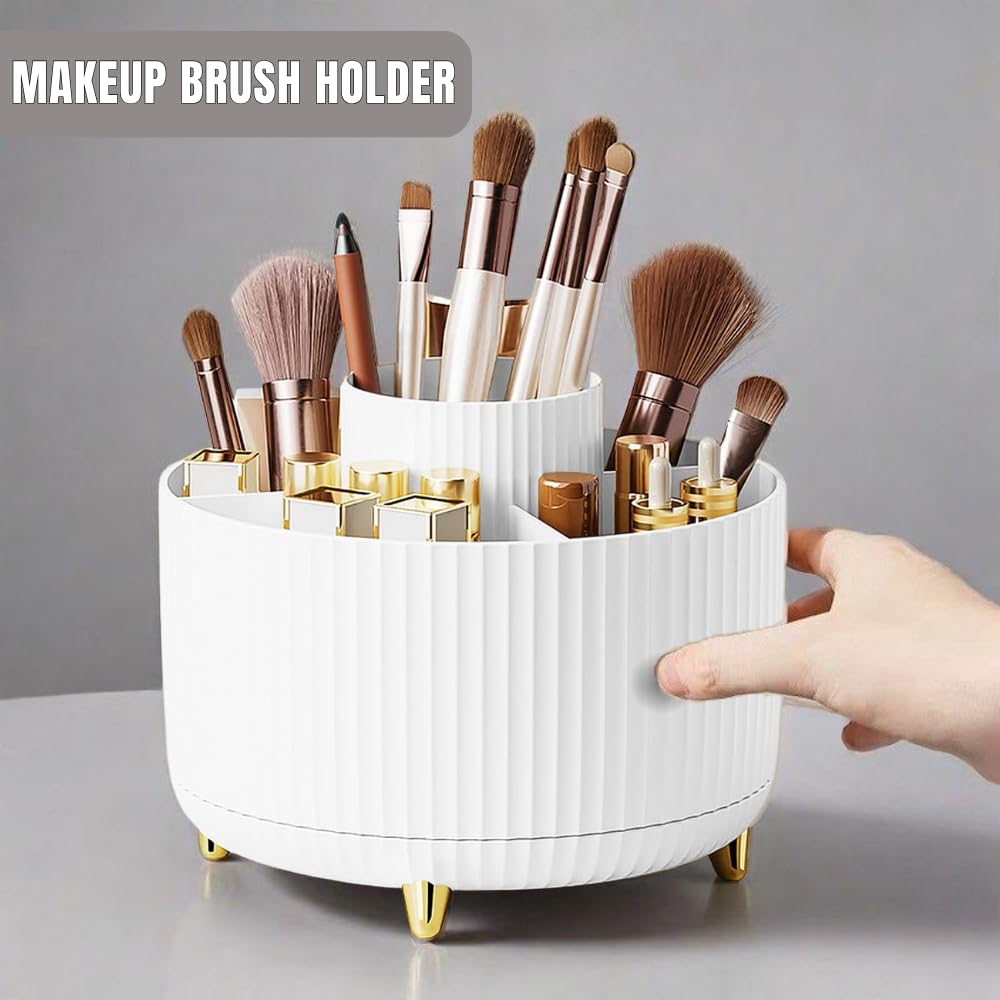360° Rotating Makeup Organiser with 5 Compartments - Image 2