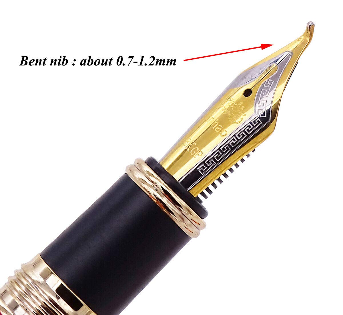 Amazon | Jinhao 100 ブラック アクリル 万年筆 曲がったペン先