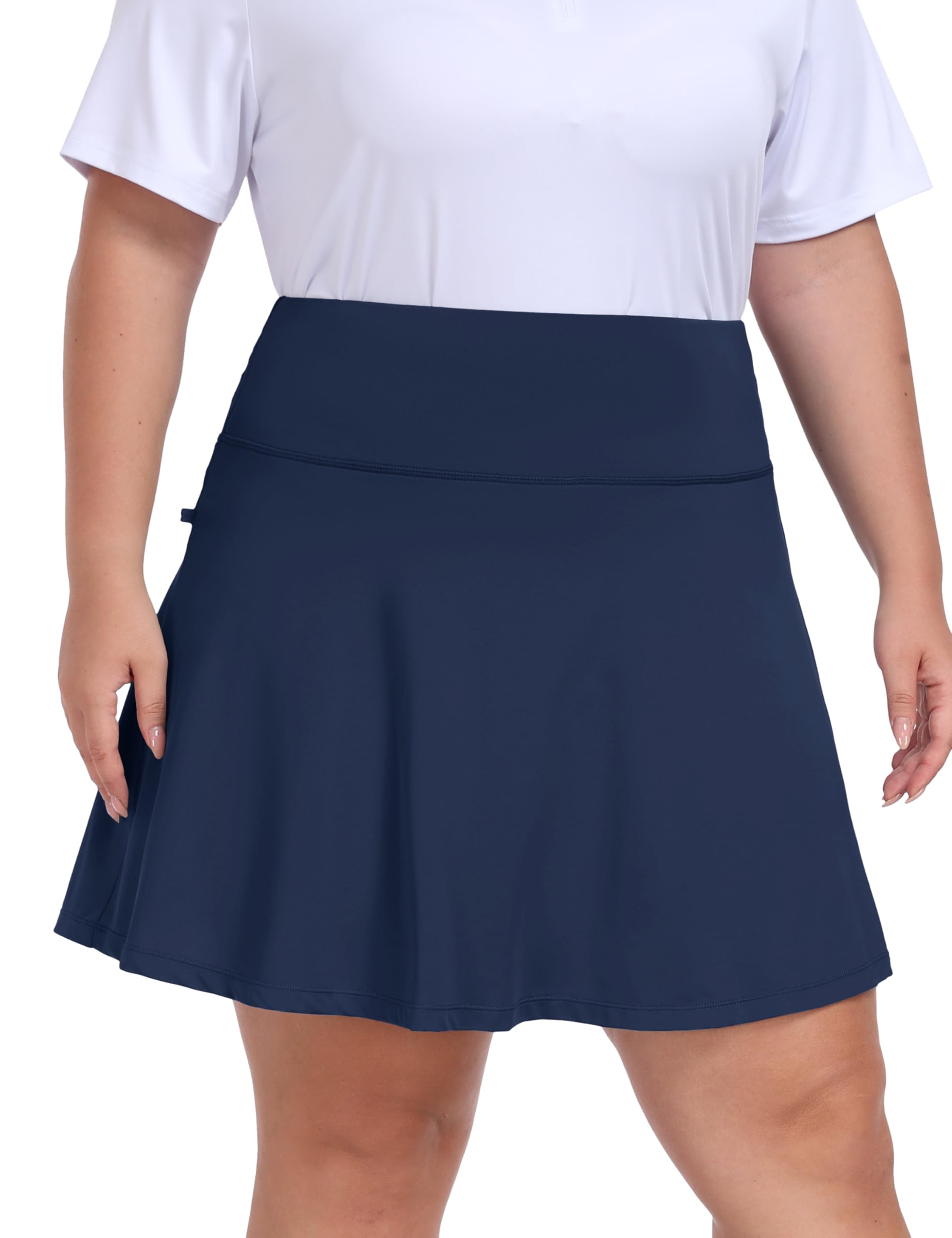 mofiz Plus Size 20" Knee Length Skorts Skirts for Women Golf Tennis Skort High Waisted Athletic Skirt for Summer Casual-picture-22