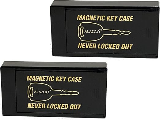 2 Hide A Key Magnetic Under Car Spare Key Holder So You Never Locked Out of Home Shed RV Boat Truck Office Storage Large ABS Case Key Hider Small Valubles Premium Magnet