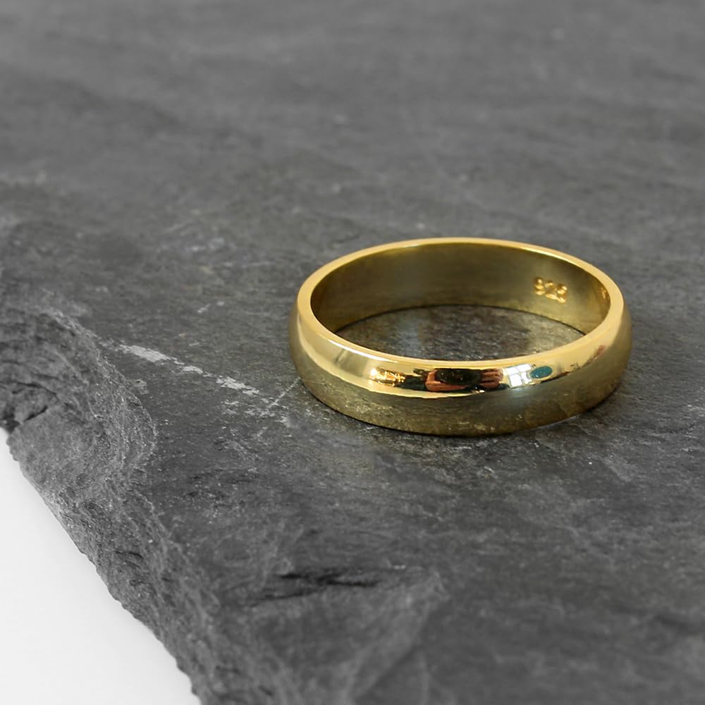 Treuheld® 925 Sterling Silber Ring Gold 48 Größen Damen Herren