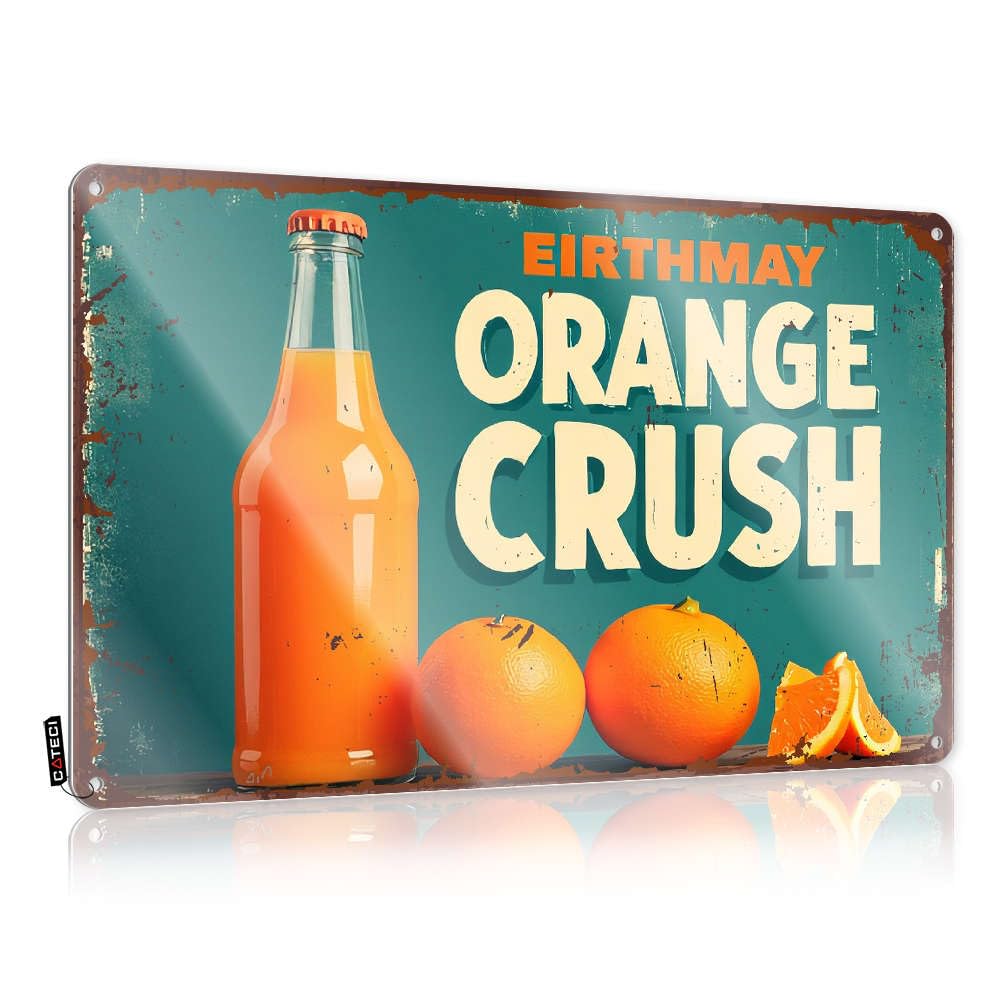 Beer Decorations For Man Cave Eirthmay Orange Crush: Refreshing Citrus Delight! Tin Sign Bar Sign Metal Vintage Tin Signs Funny(30X40CM)