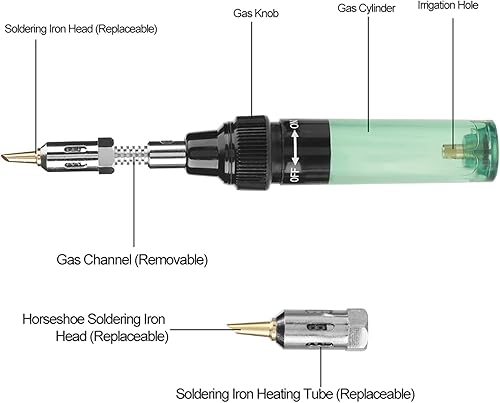 Miniatura 7 de Kit de soldador, portátil DIY inalámbrico de gas butano, soldador eléctrico, soplete eléctrico, herramientas de soldadura controladas por