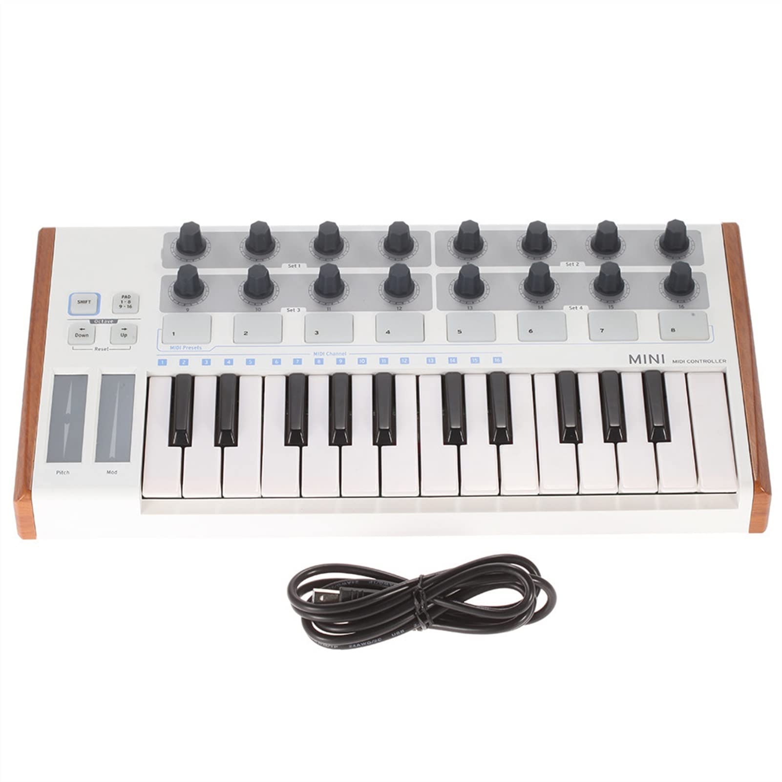 Przenośny kontroler klawiatury Mini Profesjonalny 25-klawiszowy kontroler USB MIDI Pad perkusyjny Instrumenty klawiszowe Klawiatura elektroniczna