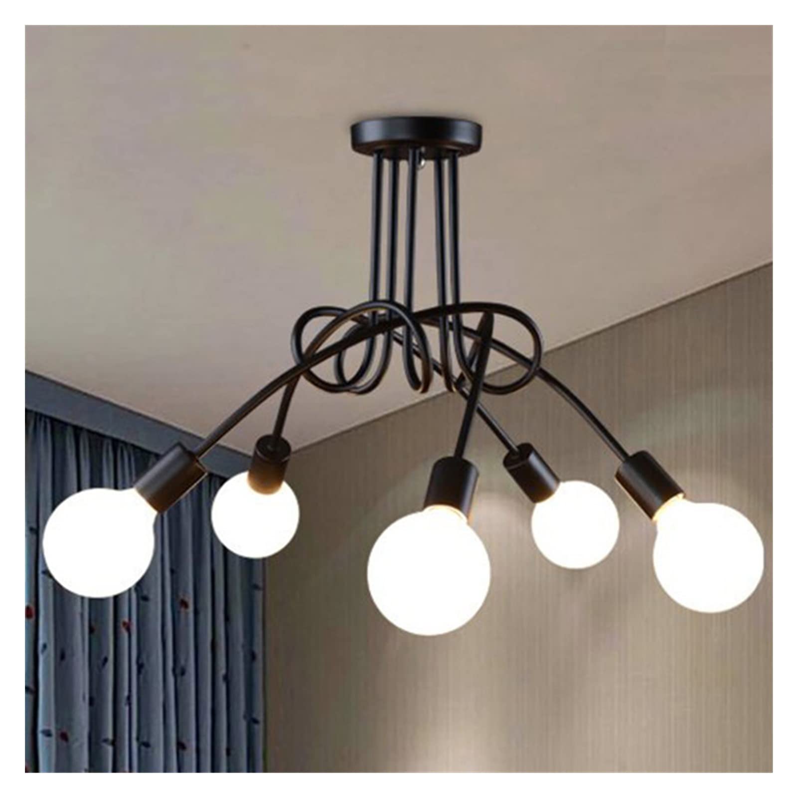 Lámpara de estilo industrial retro con pantalla negra y brazos articulados