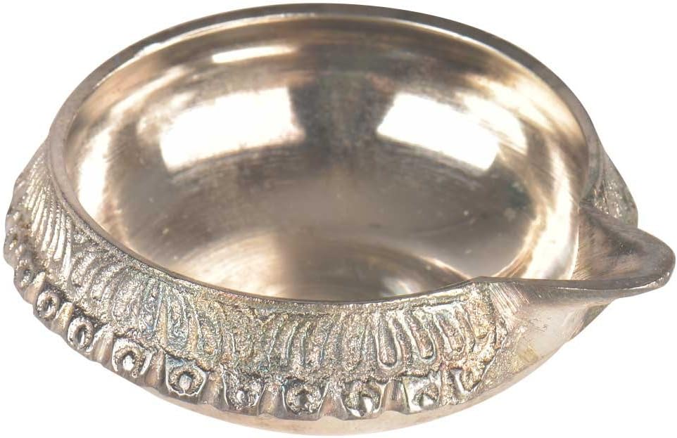 Indian Shelf Handmade Kuber Brass Oil Lamp for Inaugration Traditional Festival Deepak Pital God Idol Deep (Size: 3.17cm) BOL-191