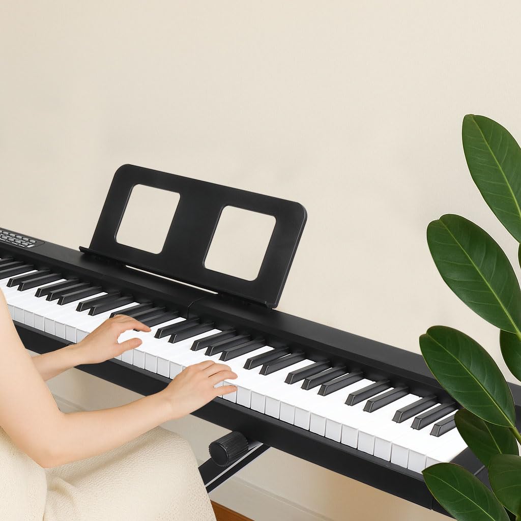 Bonnlo GPP-101 Piano Numérique à 88 Touches Semi-Lestées de Taille Standard, Piano avec Support et Tabouret, Pour les Amateurs de Piano, Noir