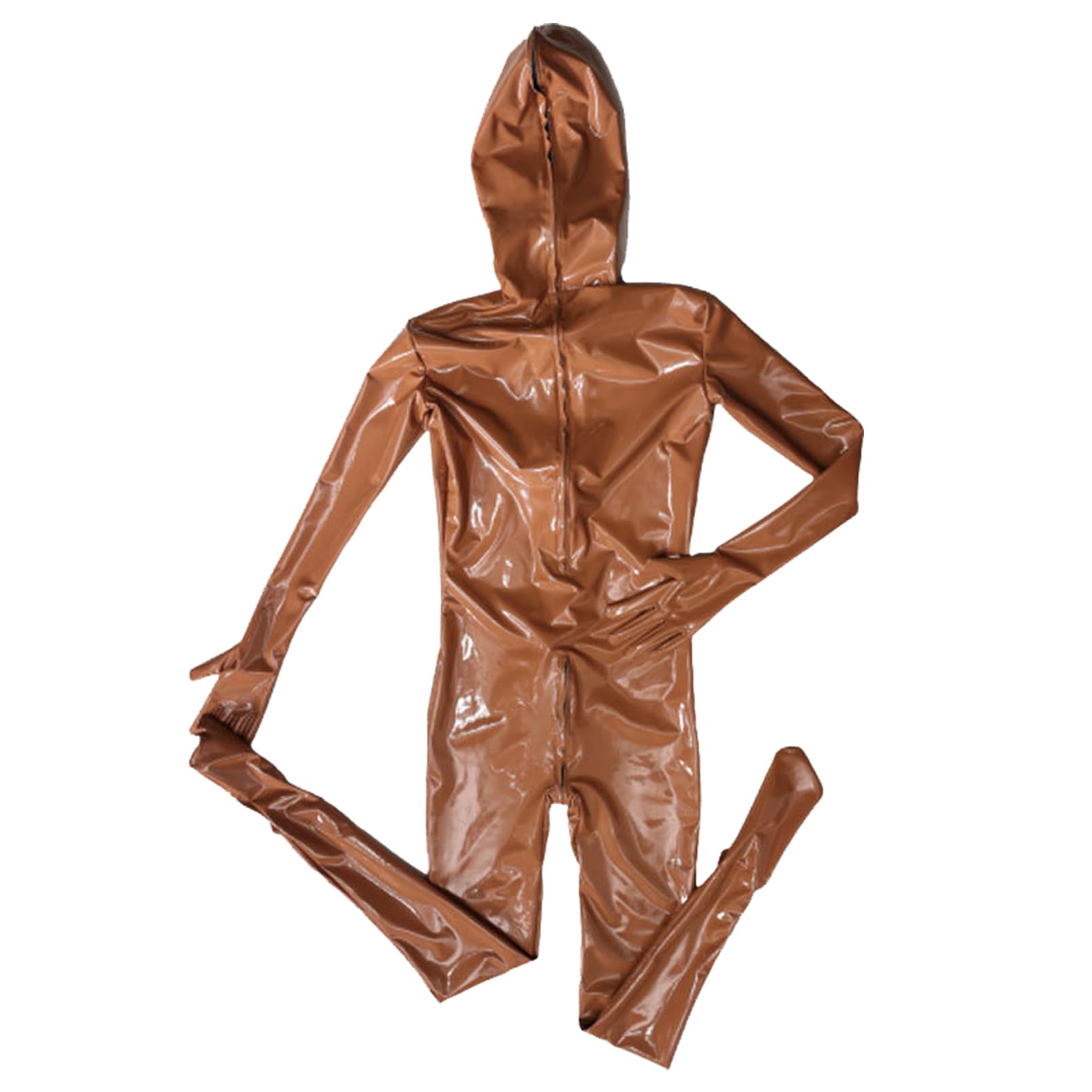 Generisch Männer Sexy Spiegel PVC Freizeit Alles Inklusive Reißverschluss Eng Overall DS Bühne Zeigen Kleidung