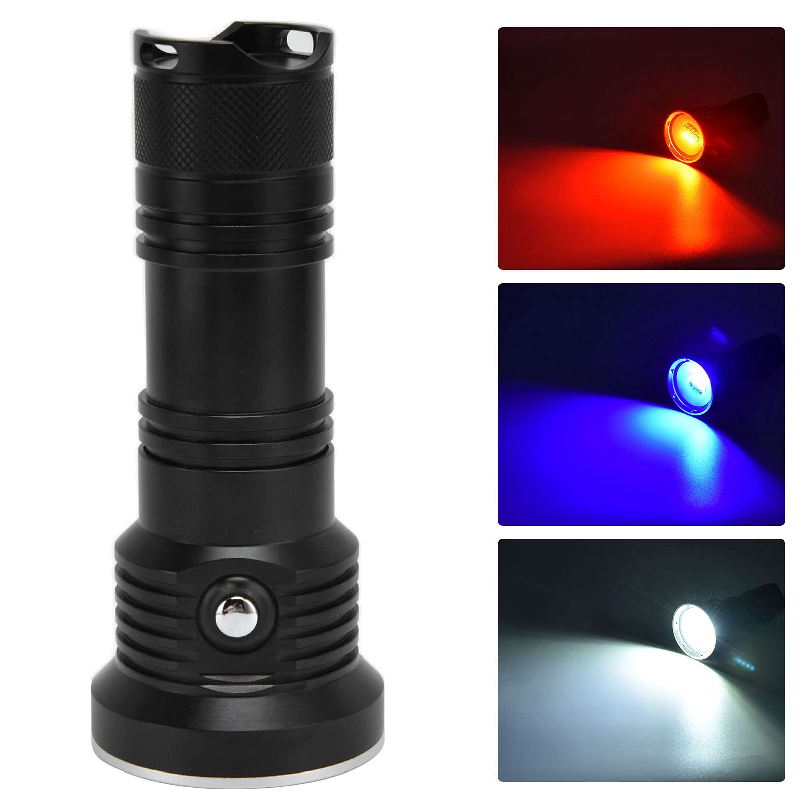Generic Torcia Subacquea Resistente 10000LM IP68 Torcia in Alluminio con 3 Colori e 5 modalità per la Pesca e il Campeggio