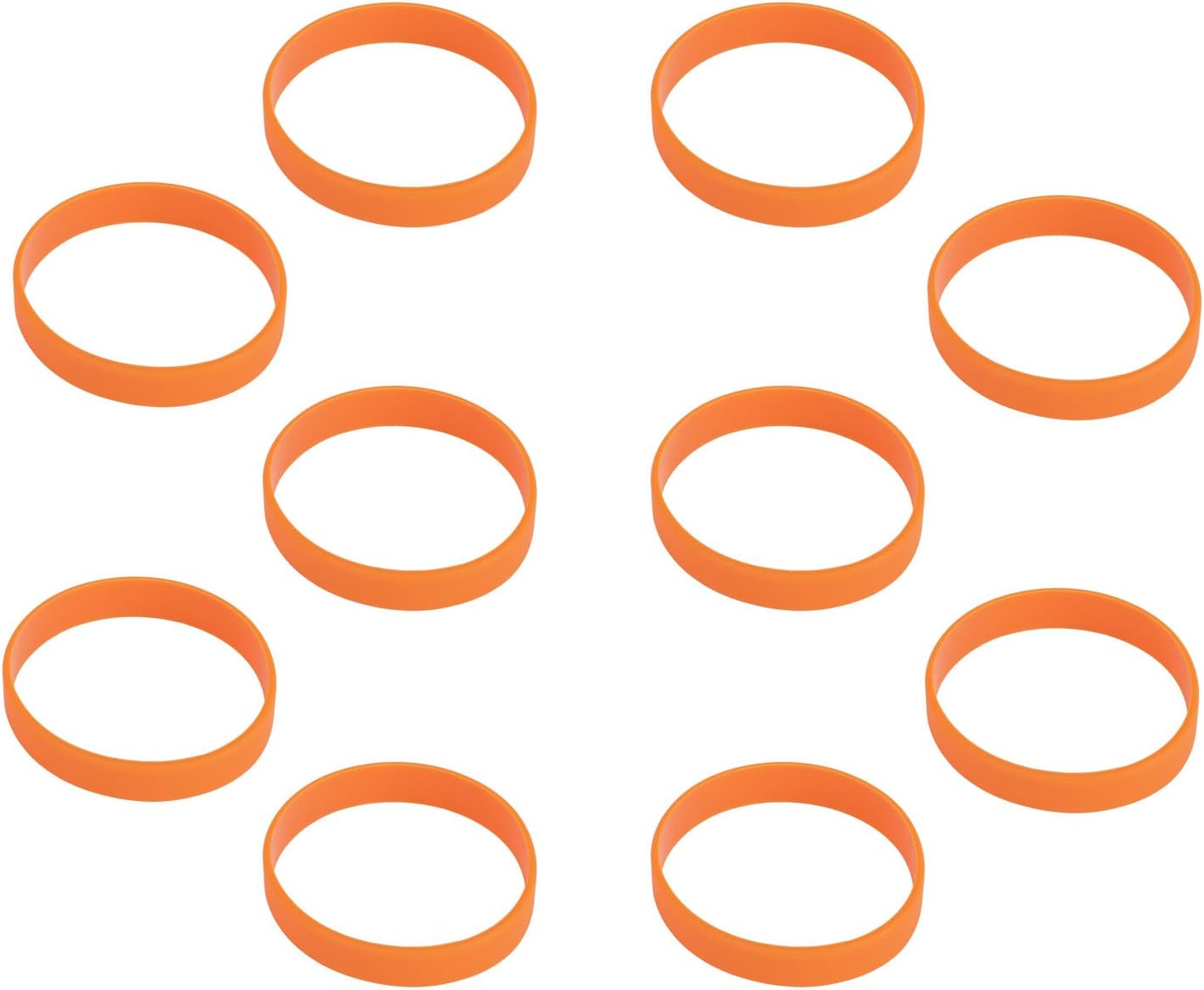 Hoerev Blank Silicone Charity Wristbands Bracelets Rubber Sport Cuff Wristband, 10pcs