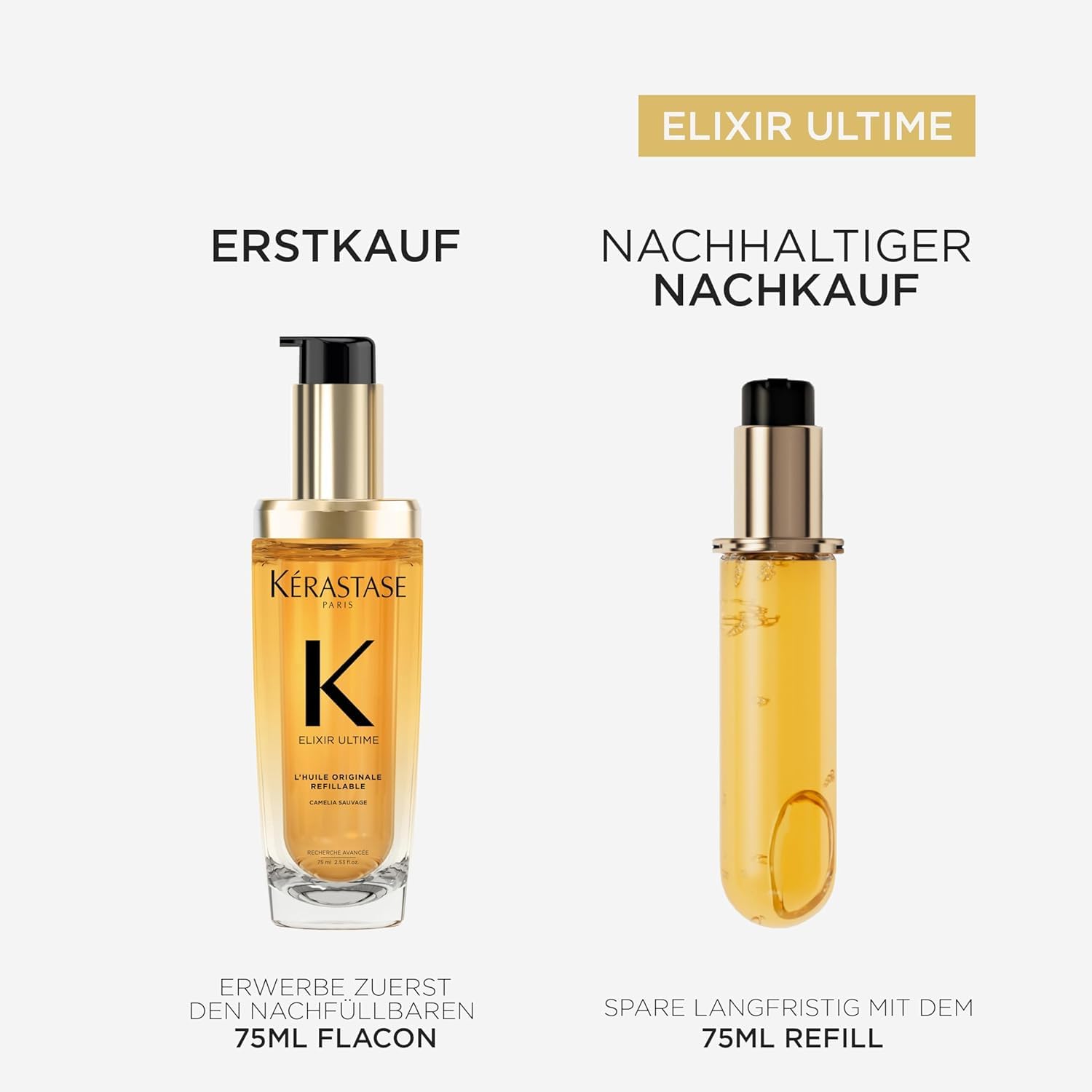 Kérastase Pflegeset mit Elixir Ultime Huile Originale (2 x 75 ml), Nutritive Bain Satin Riche Shampoo (80 ml), Nectar Thermique (50 ml) und Nutritive Bain Satin Riche Shampoo (80 ml) gratis
