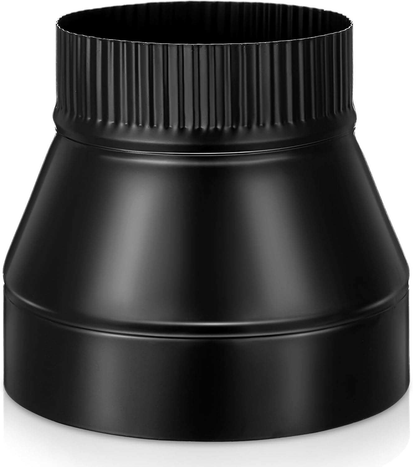 Moxweyeni 8" to 6" Stove Pipe Reducer Black Matte Pipe Reducer Black Duct Adapter for Connecting Stove Flu to Chimney for Proper Ventilation for Chimney Conversion