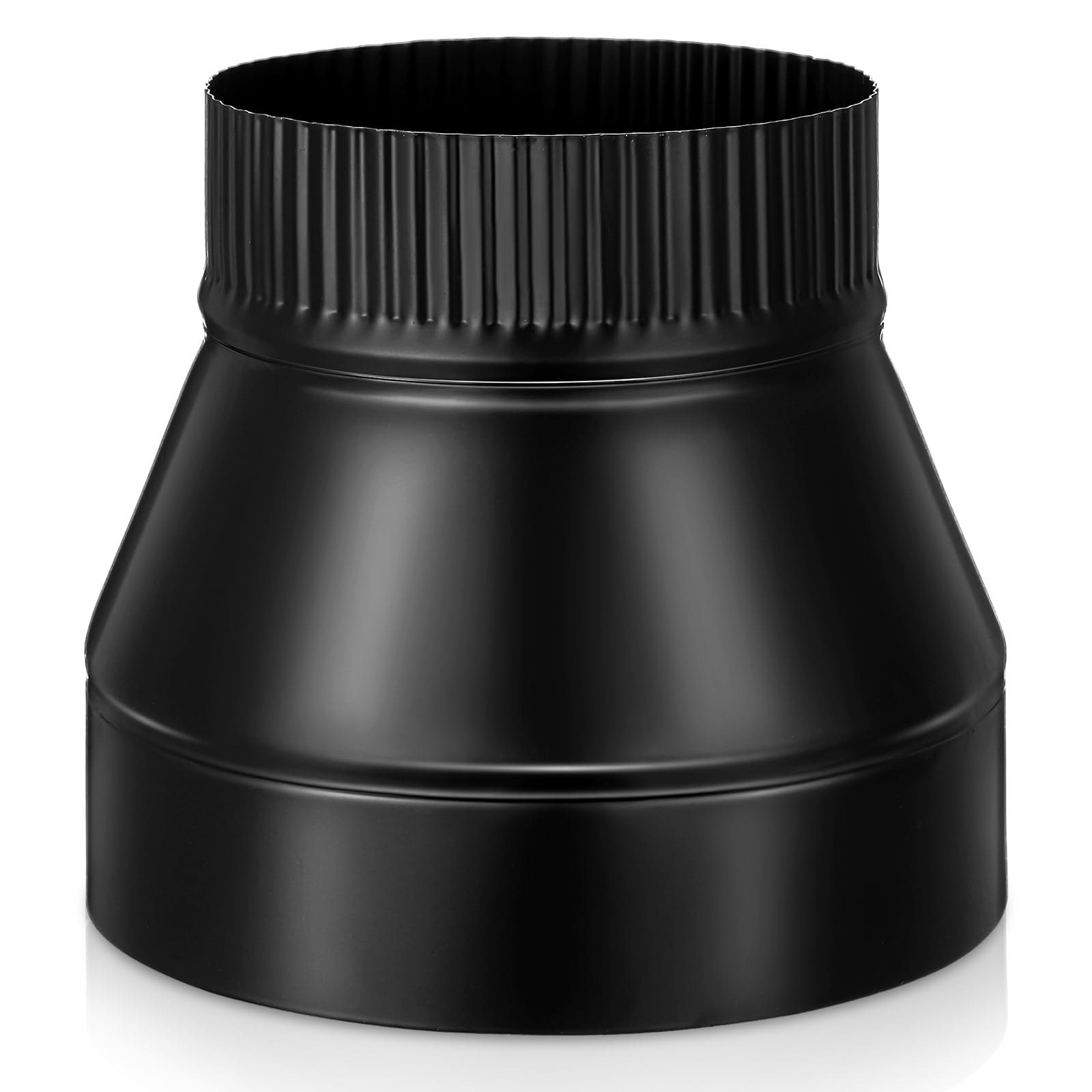 Moxweyeni Stove Pipe Reducer Black Matte Pipe Reducer Black Duct Adapter for Connecting Stove Flue to Chimney for Proper Ventilation for Chimney Conversion(Decrease,7" to 6")