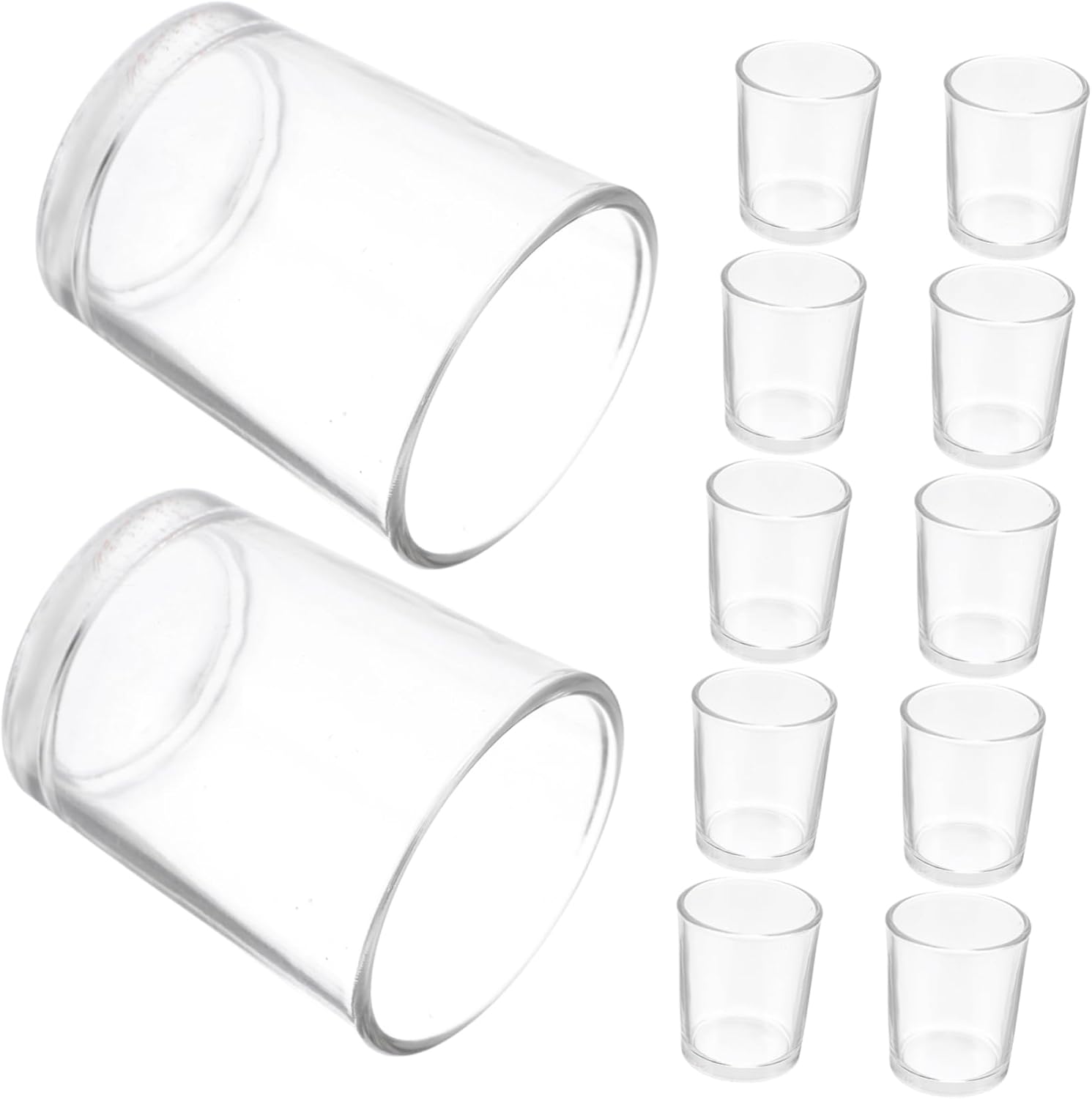 12Pcs Mini Transparent Glass Shot Glasses Elegant Small Chalice Cups for Cocktails Wine and Spirits for Parties Weddings and Temple Supplies