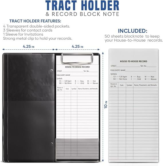 JW Tract Holder for Ministry Field Service Supplies, JW.org Gifts Organizer