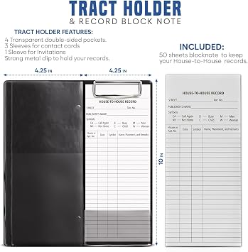 JW Tract Holder for Ministry Field Service Supplies, JW.org Gifts Organizer