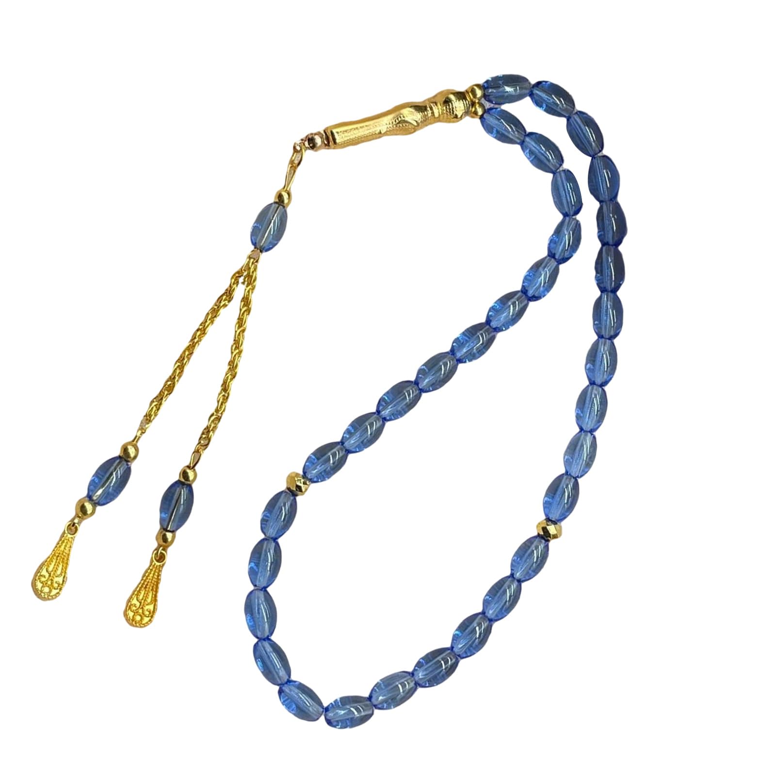 HZBB Classical Colored Muslims Prayer Beads Tasbih Misbaha Dhikr Beads with Gold Tassels Suitable for and Gifting Prayer