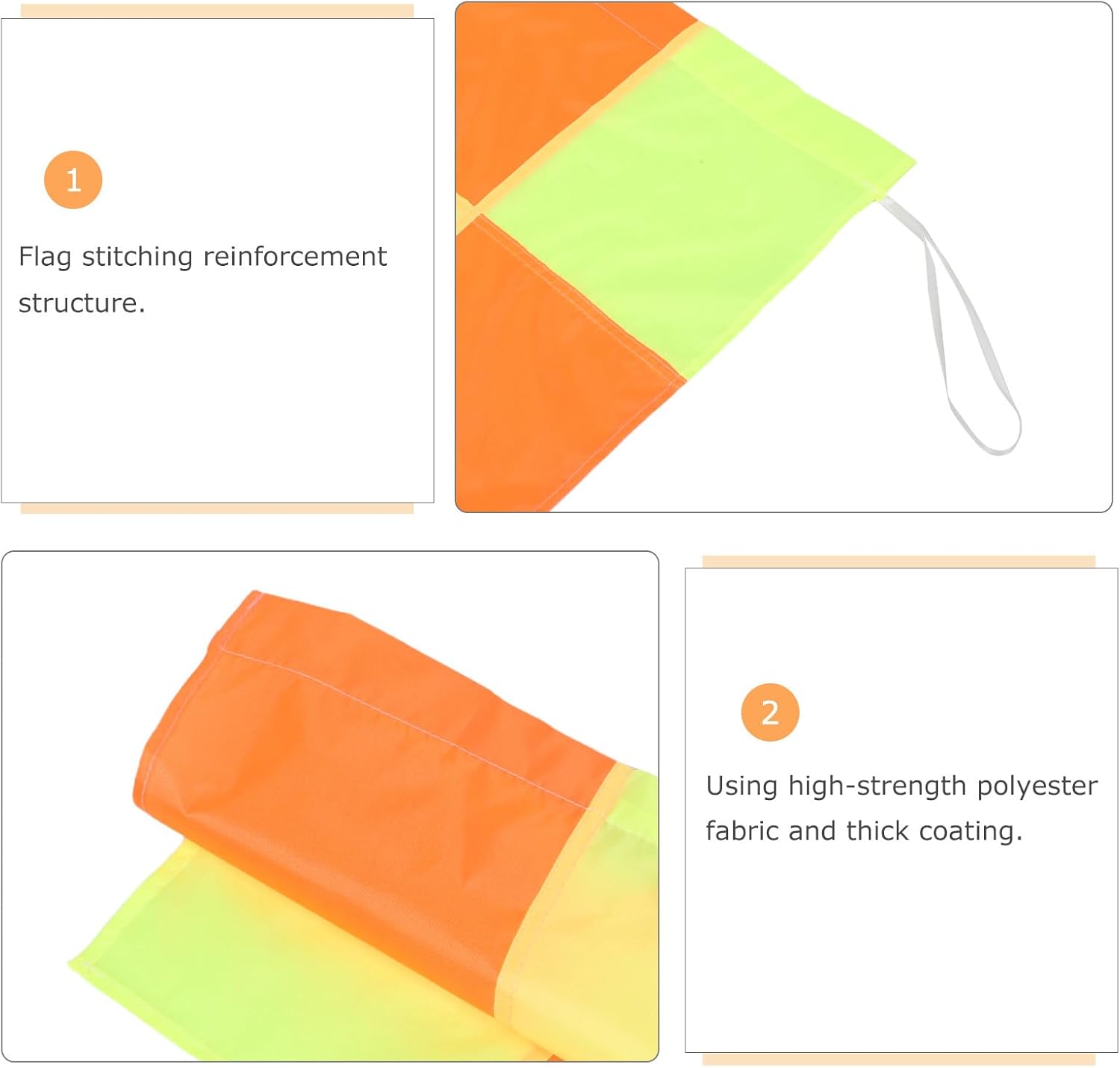 4pcs Soccer Corner Flags: Checkered Linesman Flags for Football Field Games and Practice - High-Visibility Orange and Yellow Color - Referee/Coaches Gear, 18.7x14.6"