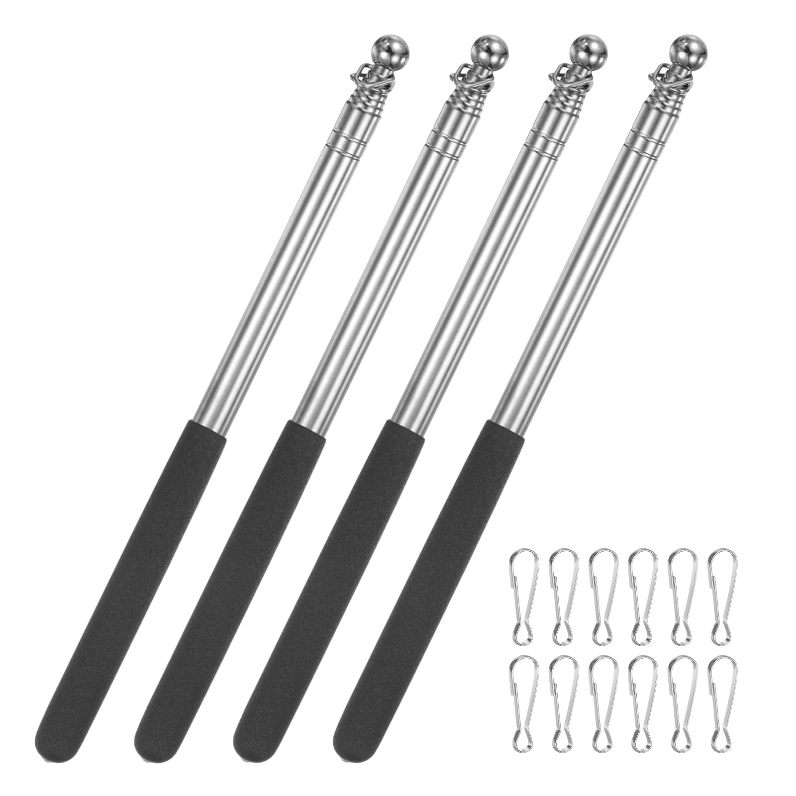 M METERXITY 4-Pack Flagpoles 4.6ft/1.4m Stainless Steel, Black