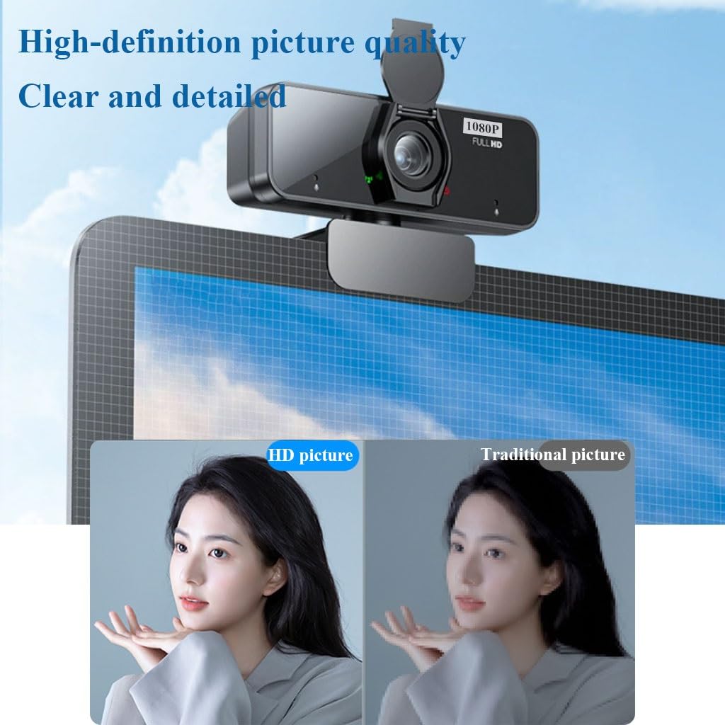 Kamera Internetowa Do Komputera Stacjonarnego Z Osłoną Zapewniającą Prywatność, Korekcją Światła, Rozdzielczością 1080p I Szerokokątnym Obiektywem, Do Komputerów Stacjonarnych Lub Laptopów