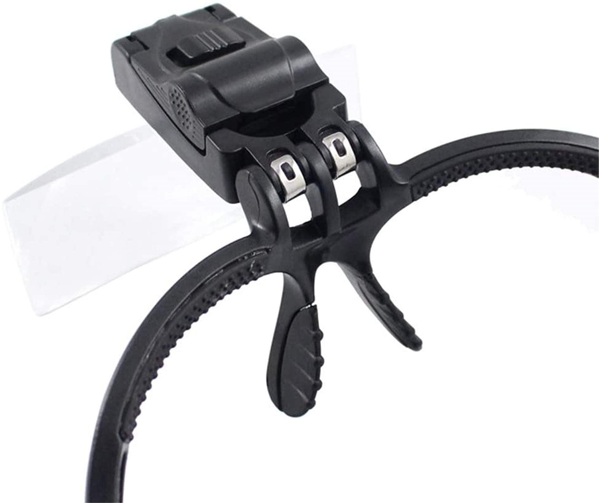 Kopfbandlupe, Handlupe, Kopfmontierte Lupe, Lupe Mit Kopfband, Augenreparaturlupe Mit 2 LEDs, 1,0/1,5/2,0/2,5/3,5-Fache Vergrößerung, 5-Teiliges Set, Brillenlupe, Optisch