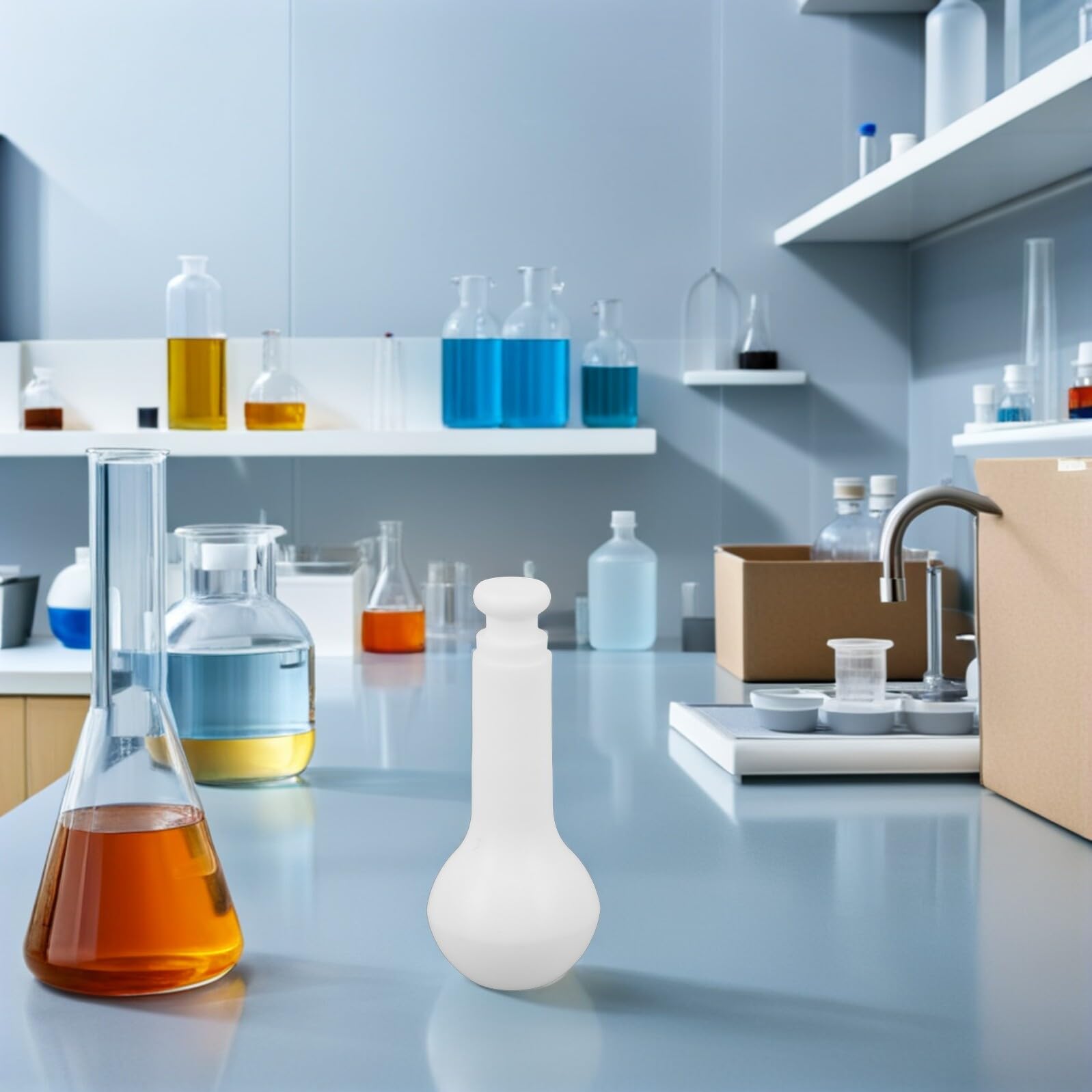 Matraz Erlenmeyer de Ptfe 25 Ml Vaso Medidor Químico Resistente a Alta Temperatura Botella Graduada para Laboratorio Científico y Experimentos Educativos