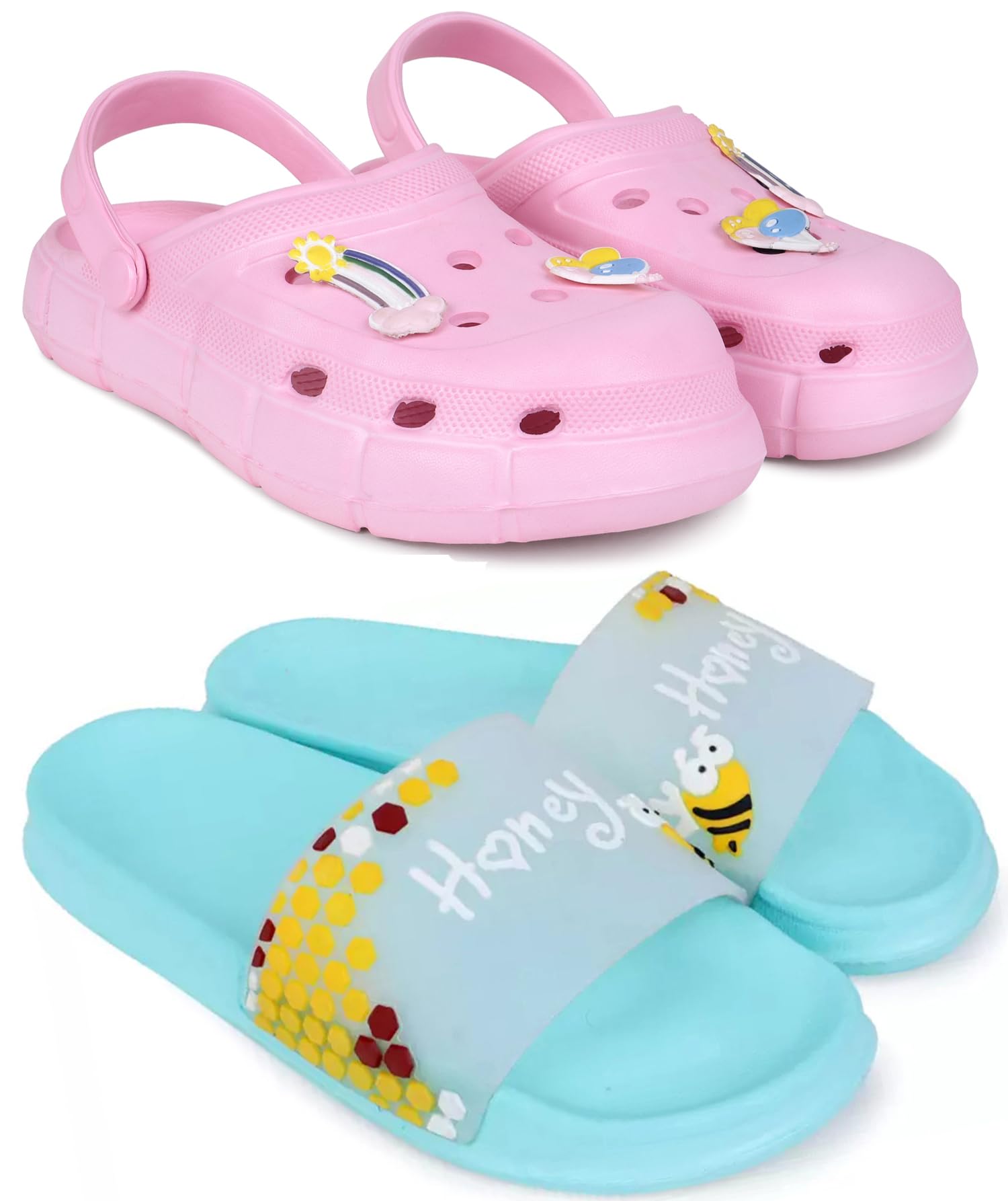 pampy angel Combo Pack of 2 Slipper/Flip Flops/Slides/Clogs/Sandals with Adjustable Back Strap for Women (WCL-Ranbo,Honey)-picture-31