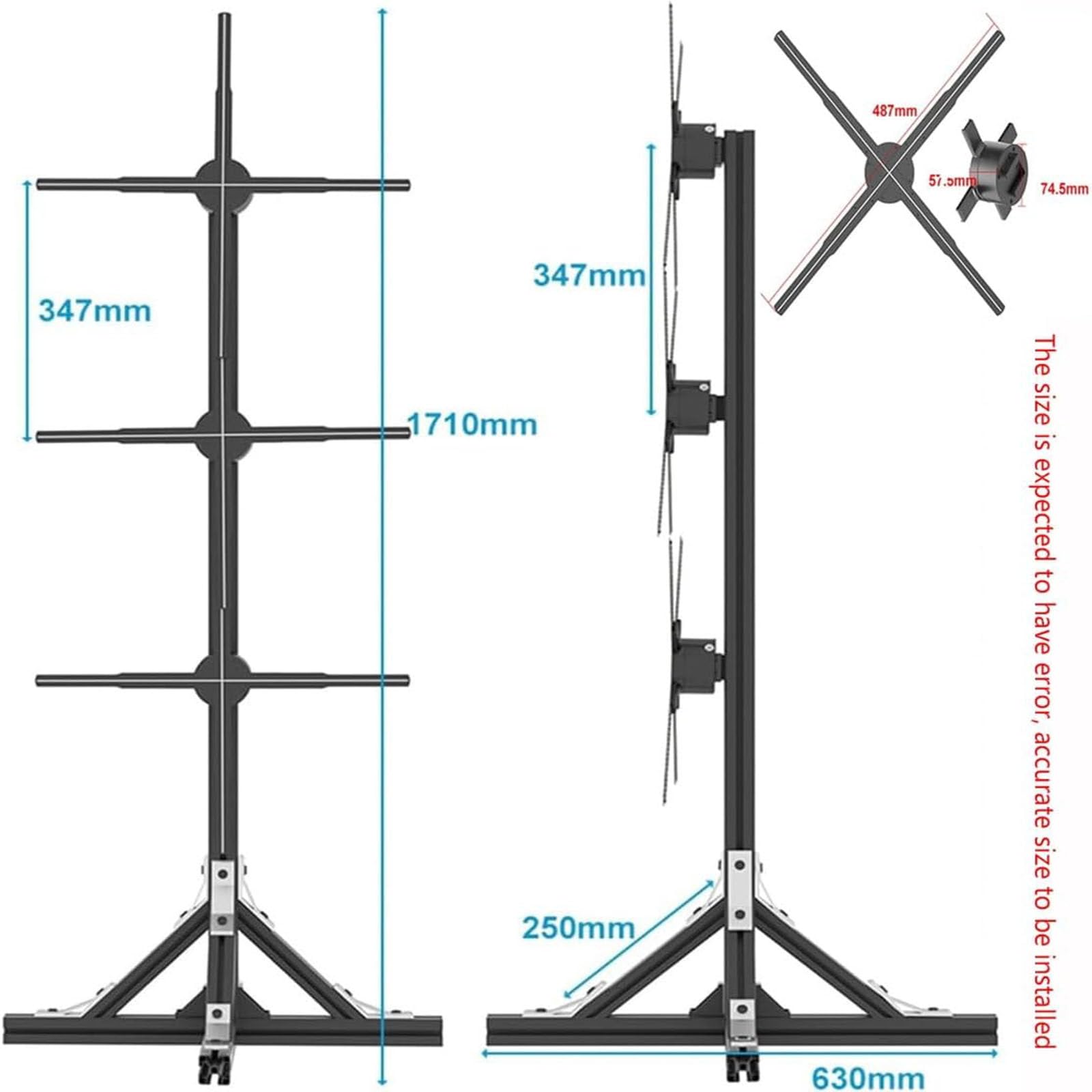 3D-Hologramm-Projektorventilator mit APP-Steuerung, LED-Drehdisplay für interaktive Werbung – auffällige 3D-Visuelle für Geschäfte und Bars, 62 cm