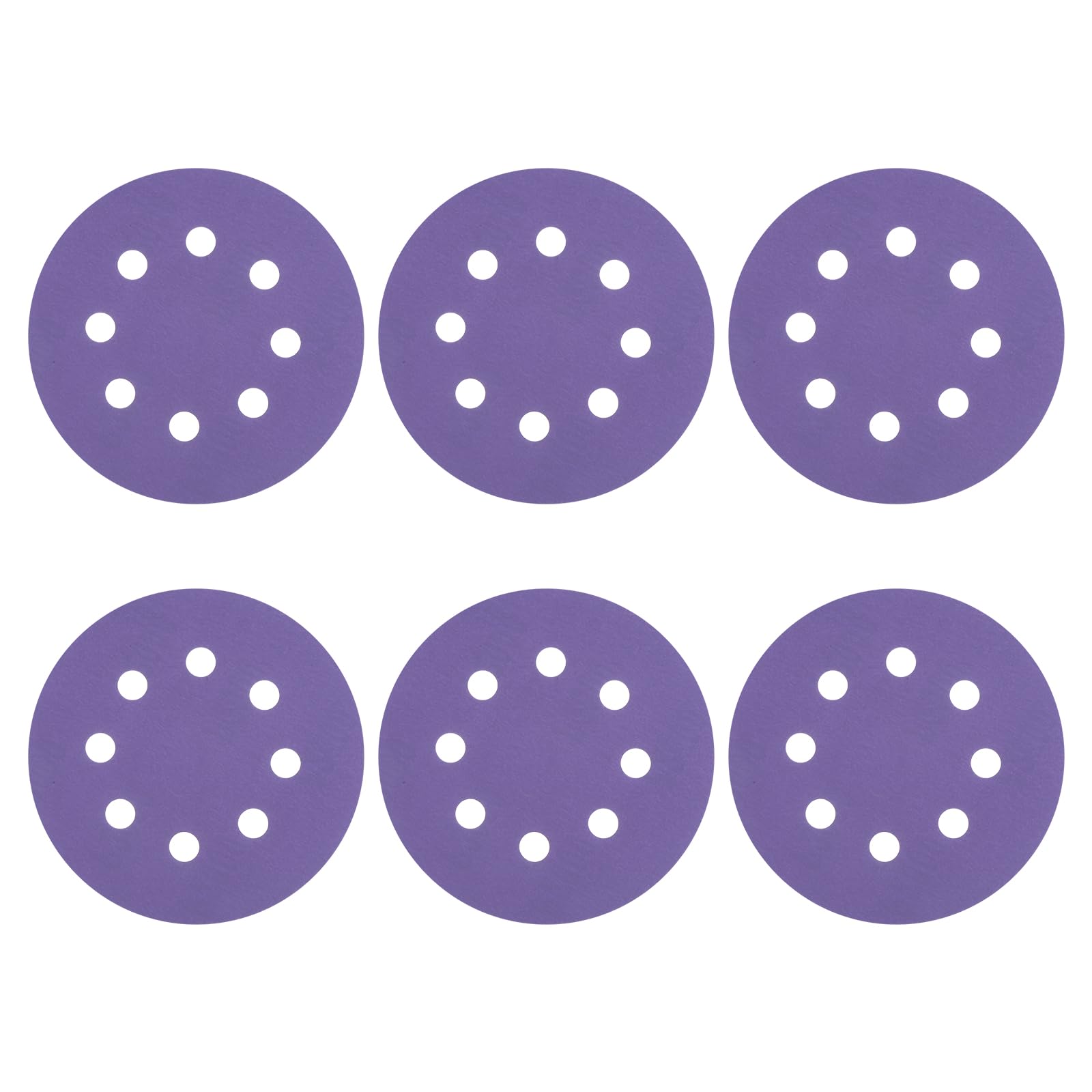 sourcing map 15 Pcs 125mm (5 Inch) Sanding Disc 8 Hole 3000 Grit Hook and Loop Sandpaper Random Orbital Sander Pads for Woodworking Automotive Metal Polishing, Purple