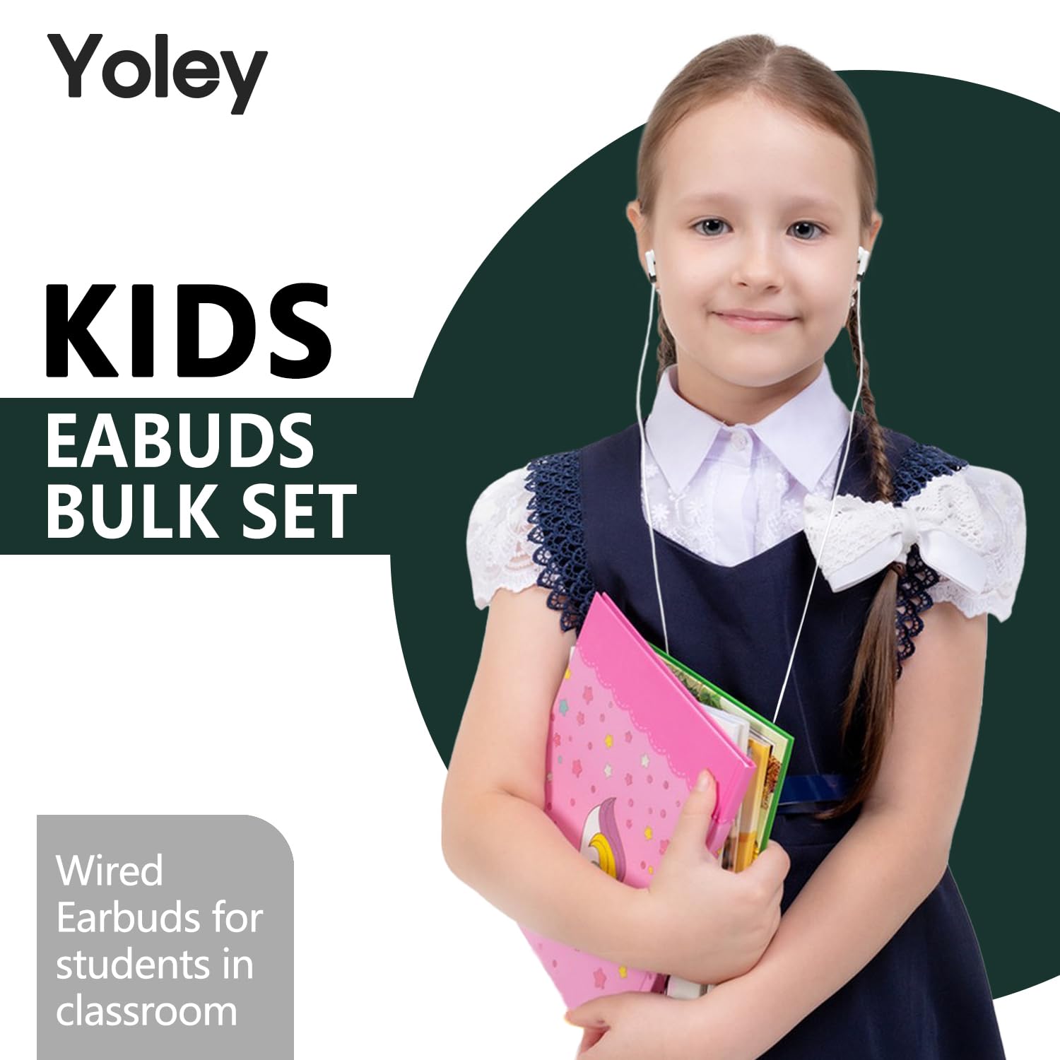 200 Packs Classroom Earbuds Bulk Headphones for Kids School Students - Dettaglio