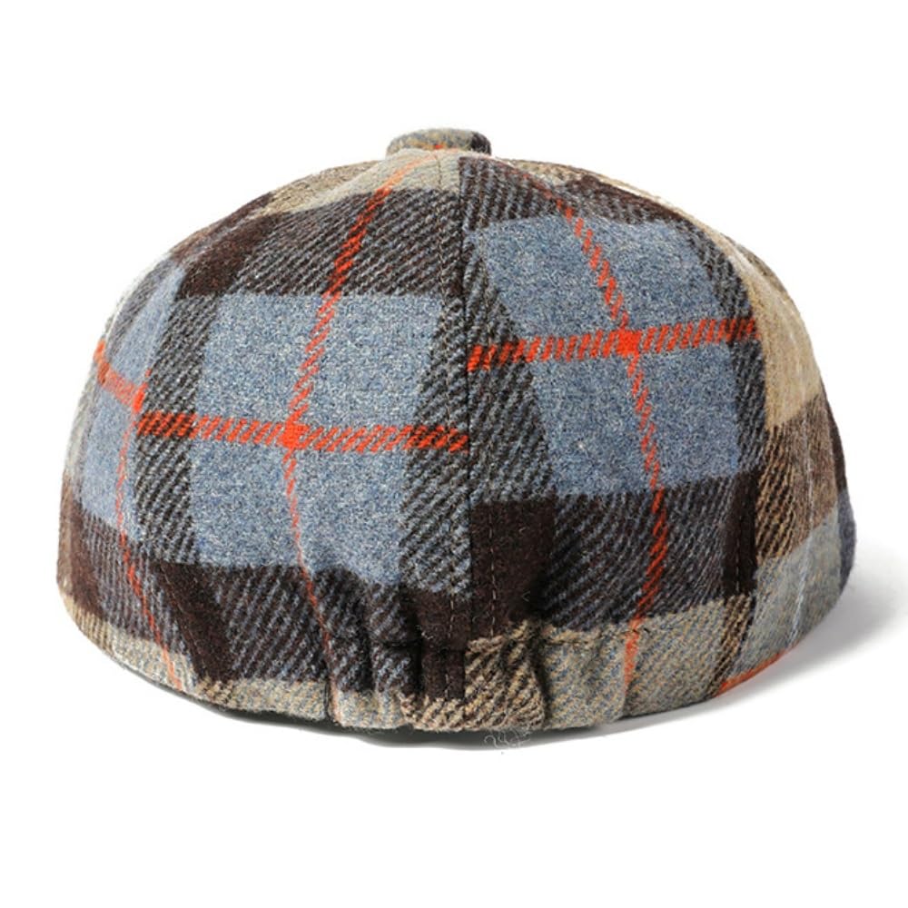 XSDIAQG] ベレー帽男性女性ヴィンテージチェック柄キャスケット