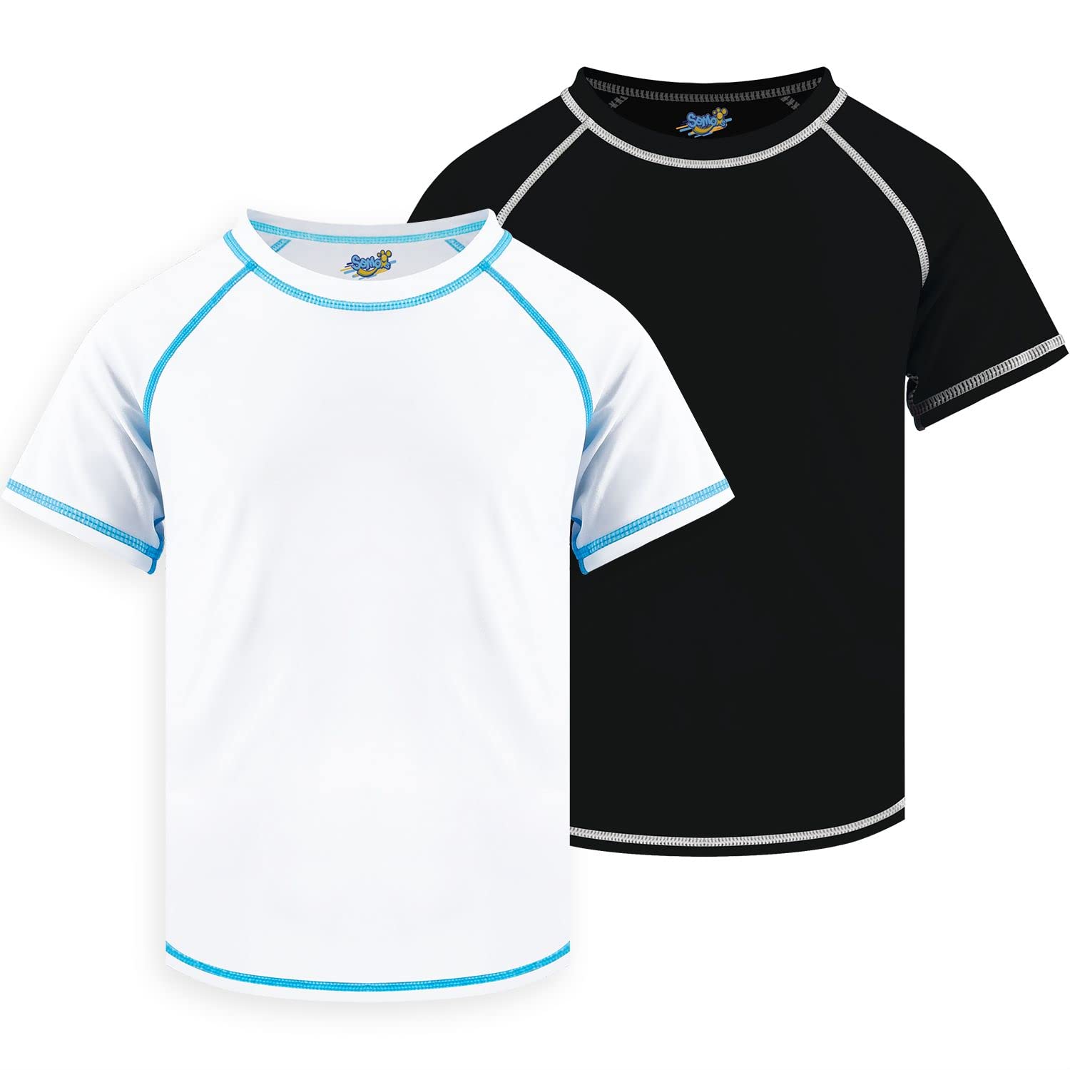 Semois Boys Rash Guard Swim Shirt Short Sleeve Swimwear Toddler Kids Youth Rashguard Water Shirt UPF+ 50 Quick Dry Shirt