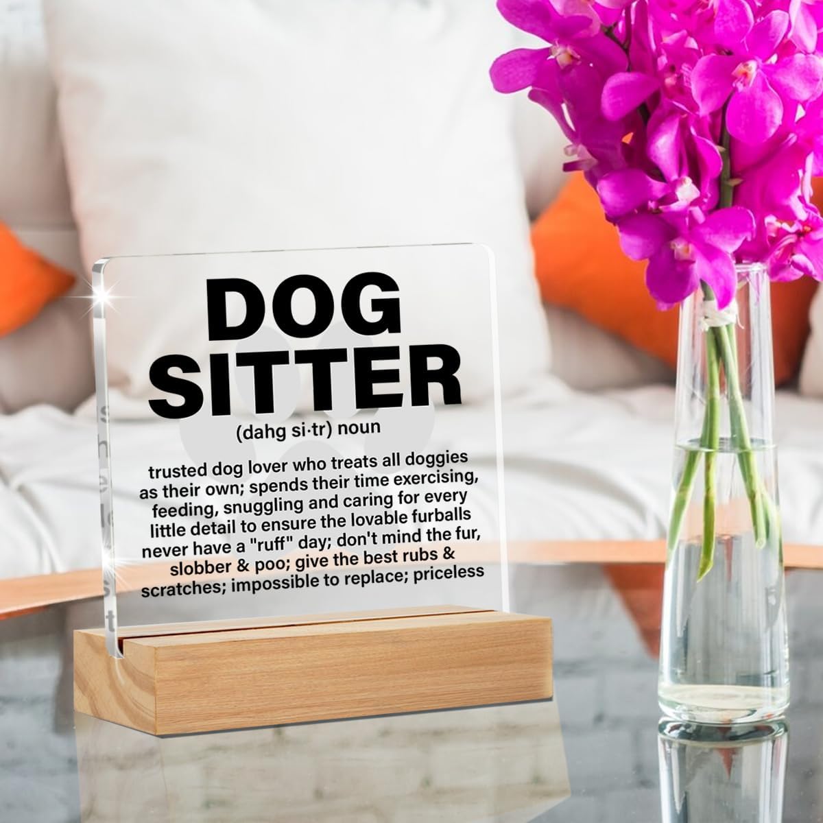 Acrylic Decor Dog Sitter & Walker Gift - Thank You Sign for Trainer & Lover - Image 6