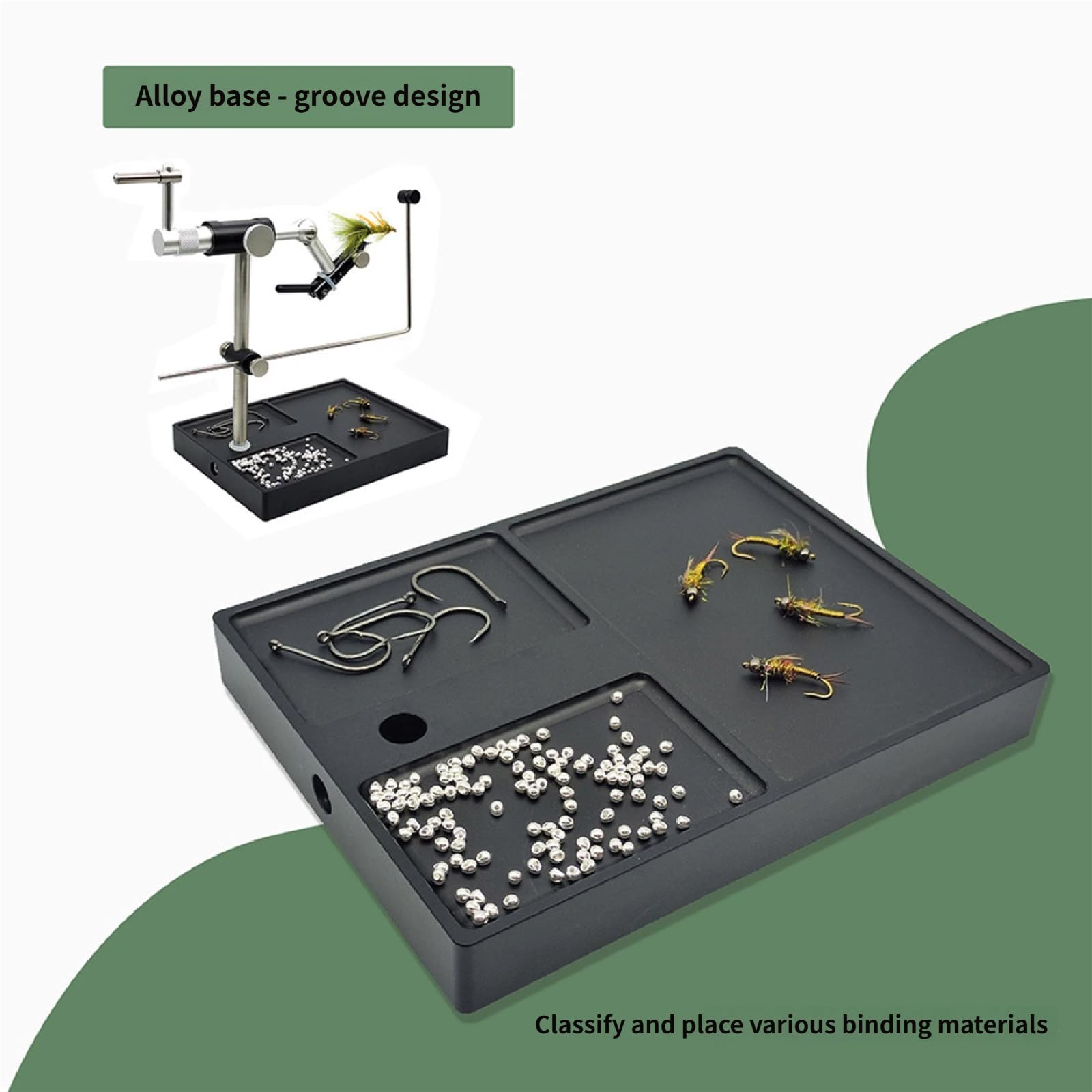 Station de fixation de mouche avec socle rotatif à 360° - Outil de fabrication de leurres de pêche - Étau rotatif avec base